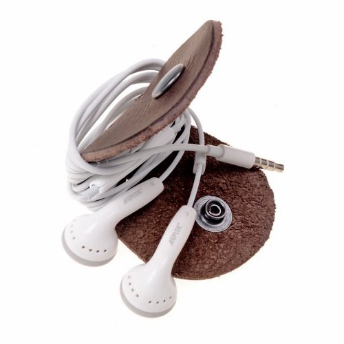 [01 Wire-Boy.br] "Wire-Boy" Kabelordner aus Leder Kabel-Organizer (braun)