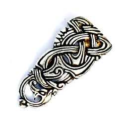 [35659-002] Riemenende mit Midgardschlange-Motiv im Wikinger-Stil für Gürtel (2 cm) (Bronzefarben)