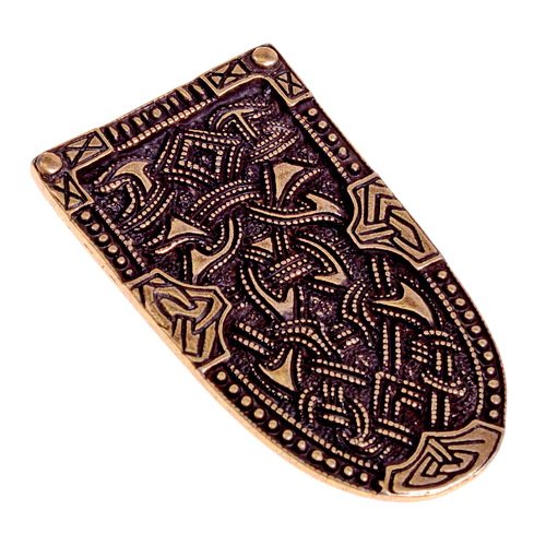 [35660-002] Riemenendbeschlag der Wikinger nach dem Fund von Gokstad für 4 cm breite Gürtel (Bronzefarben)