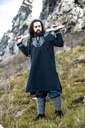 Wikingertunika "Snorri" mit Handstickerei im Urnes-Stil Schwarz