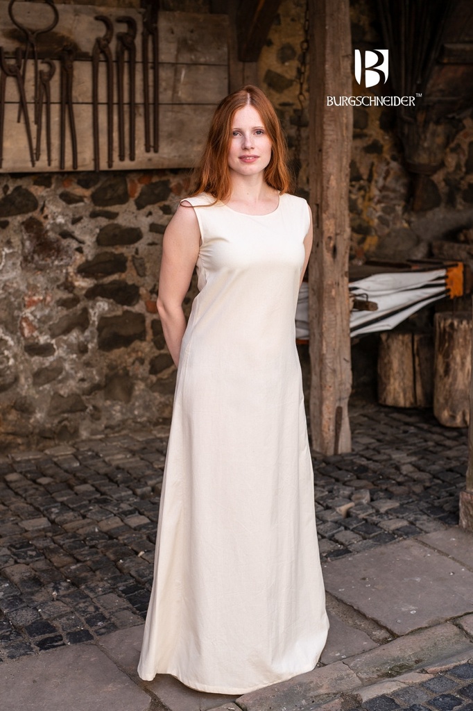 [35704-001] Ärmelloses Unterkleid Aveline- Natur: Authentisches Untergewand für LARP und Reenactment (S)