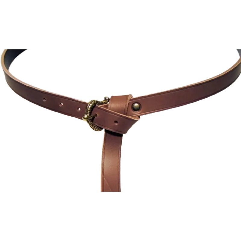 [10 wik 2:A-007] Norwegischer Wikinger Gürtel 2,0 cm (S, braun, silber)