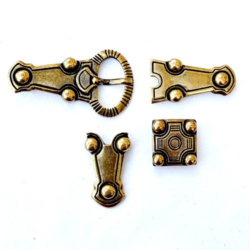 [4334-silber] Alamannische Gürtelgarnitur für 4 cm Gürtel  (silber)