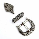 Wikinger Schnallen und Beschlagset im Ringerike Stil  für 3 cm Gürtel - Replik Mittelalter Reenactment