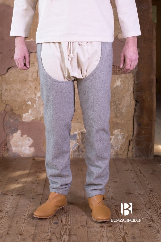 [4514-001] Beinlinge Bernulf Wolle Grau -  Mittelalterliches vom Burgschneider (S)