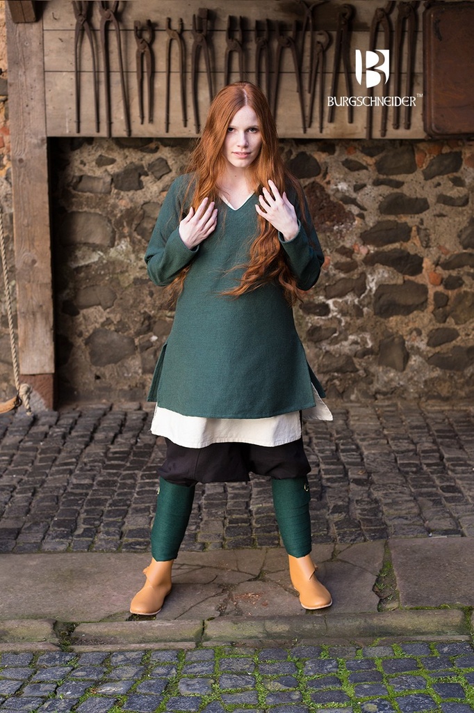 [5219-001] Kurztunika Frekja Grün - Mittelalterliches vom Burgschneider (S)