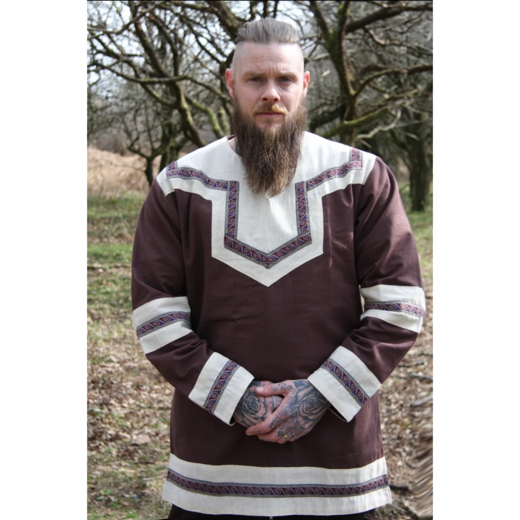 [5220-001] Keltische Tunika mit Besatz - Gewand für Mittelalter, Larp und Reenactment (S)