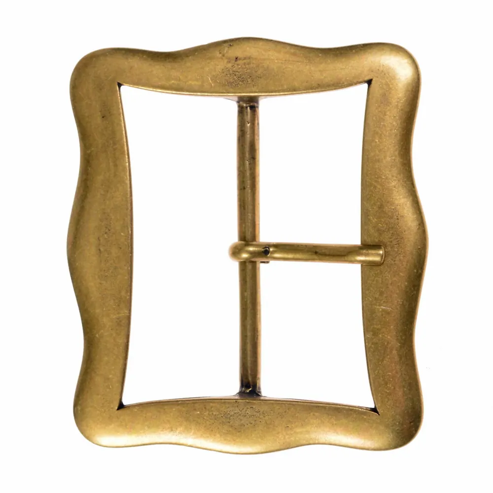 [09 Re-S 6:A] Piraten Schnalle 6 cm Gürtel -Zubehör für mittelalterliche Gürtel für Reenactment und LARP (Bronzefarben)