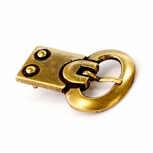 [5235-002] Alamannische Gürtelschnalle für 2 cm Gürtel (silber)