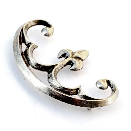 [5236-001] Beschlag für Nierentasche groß - Replik Mittelalter Schmuck (silber)