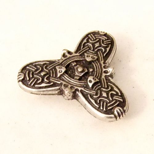 [08 RVT Klee.si] Riemenverteiler Kleeblatt Wikinger - Replik Mittelalter Schmuck (silber)