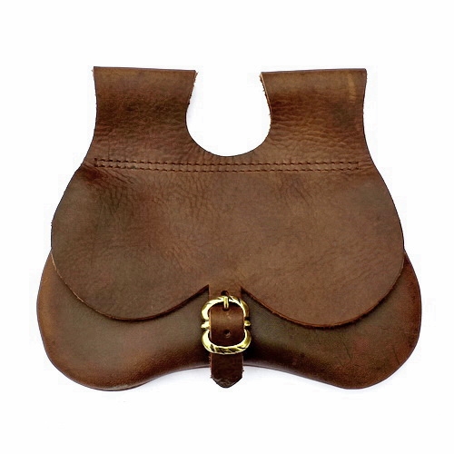 [01 T-Nir.br] Mittelalterliche Nierentasche Accessoire für Mittelalter Kostüme, Reenactment und LARP Bekleidung (braun)