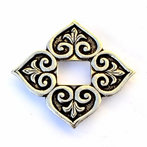 [6358-001] Wikinger Taschenbeschlag Birkatasche  - Replik Mittelalter Schmuck (silber)