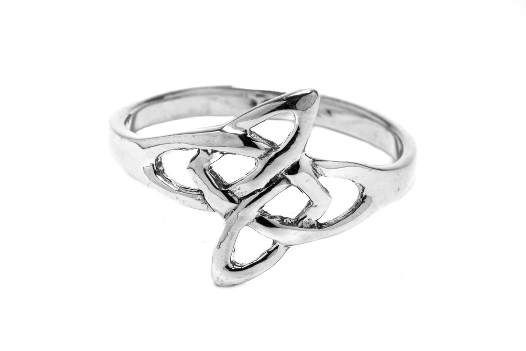 [WDr190-001] CIANA Ring aus Silber – Keltischer Damenring mit Knotenmuster 13 mm breit (14 / 44)