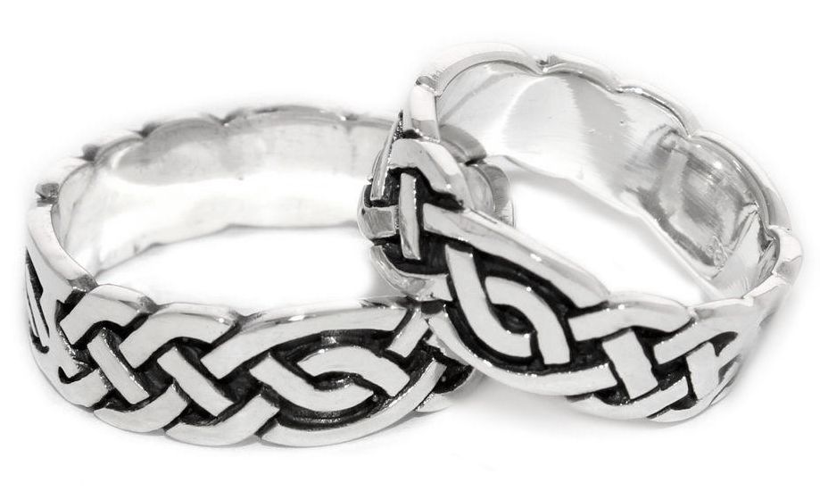 [WDr117-003] DORIAN Ring aus Silber – Keltischer Freundschaftsring mit Knotenmuster 6 mm breit (15 / 48)