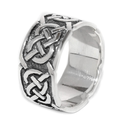 Keltischer Bandring "Lugh" aus 925er Sterlingsilber – 9 mm breiter Ring mit endlosem Knotenmuster