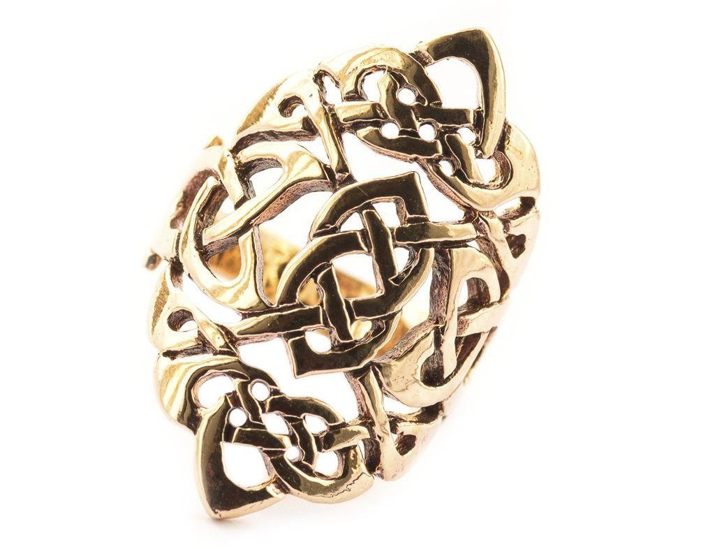 [WDrb13-001] Rigani Bronze Ring im keltischen Stil - Schmuck Accessoire für Historische Gewandungen, Reenactment und Liverollenspiel (14,5 / 46)