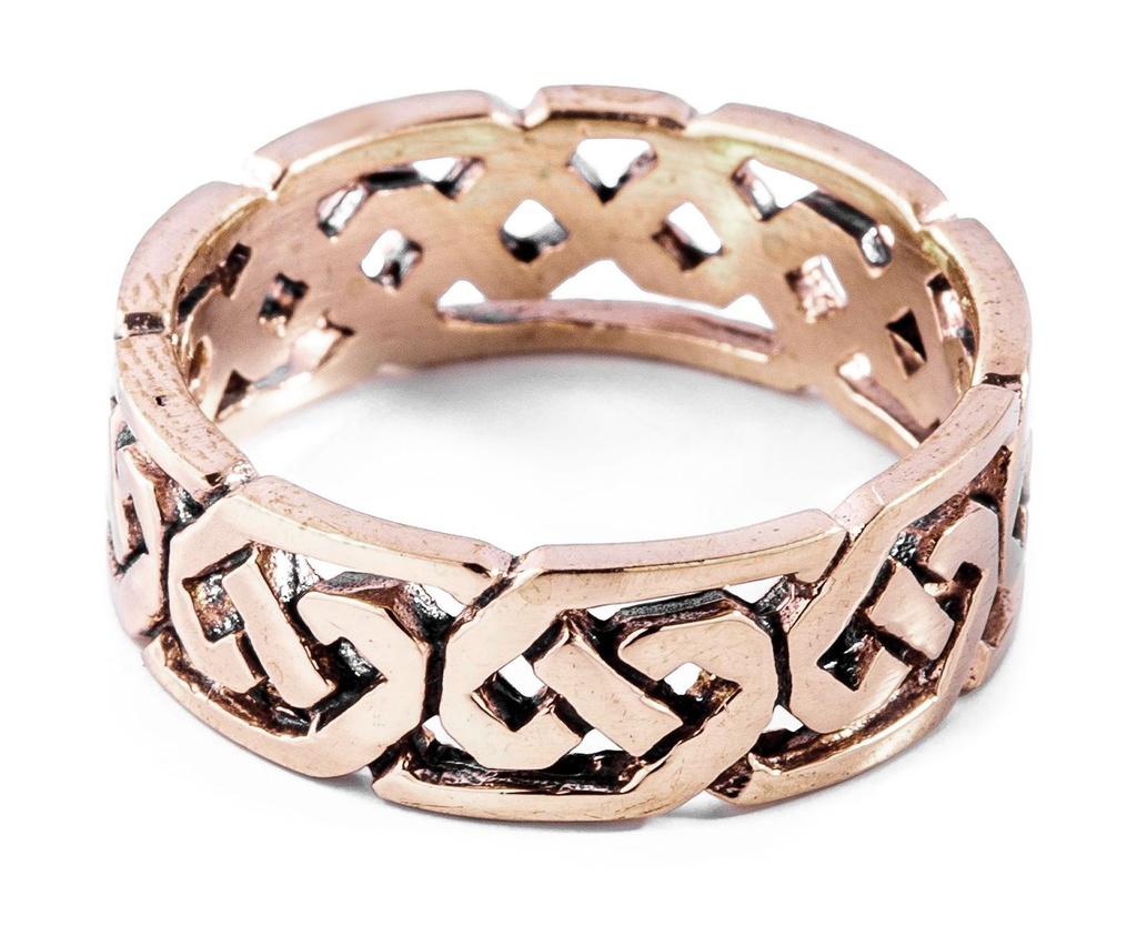 [WDrb503-001] Keltischer Freundschaftsring SVANA aus Bronze – 7 mm Skandinavischer Partnerring mit Knotenmuster (14,5 / 46)