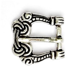 [WK-1536-2015-001] Gürtelschnalle für 1,5 cm Gürtel im Borrestil, Replik Mittelalter Reenactment (Bronzefarben)