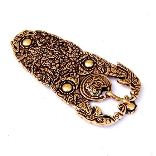 [WK-2432-2015-002] Sutton Hoo Prächtige Gürtelschnalle 5 cm - Mittelalter, Reenactment und Larp (silber)