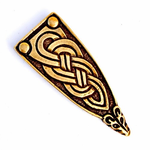 [WK-2471-2015-001] Borrestil Wikinger Riemenzunge für 3 cm Gürtel - Mittelalter, Reenactment und Larp (Bronzefarben)