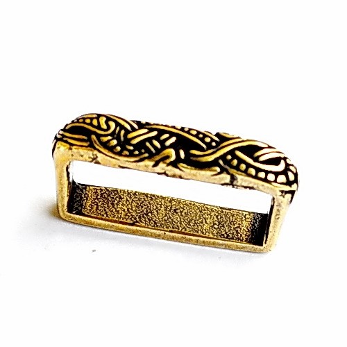 [WK-2478-2015-001] Ringerike Stil Wikinger Gürtelschlaufe Replik für 3 cm Gürtel - Mittelalter, Reenactment und Larp (Bronzefarben)