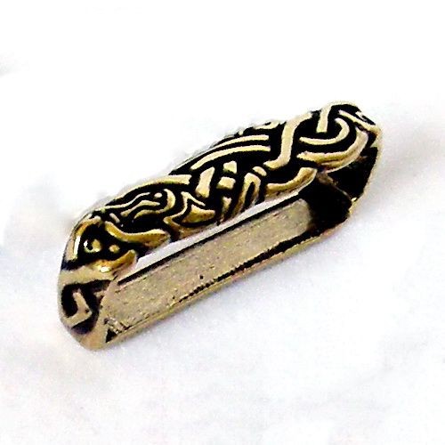 [WK-2479-2015-001] Ringerike Stil Wikinger Gürtelschlaufe Replik für 4 cm Gürtel - Mittelalter, Reenactment und Larp (bronze)