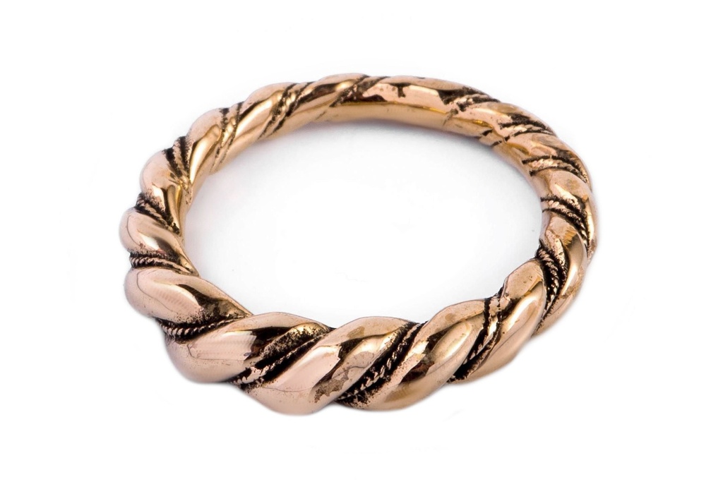 [WK-5098-2015-14 / 44] Wikinger-Ring "Llyr" aus Bronze – Gedrehter Reenactment-Ring für Mittelalter & LARP 5 mm (14 / 44)