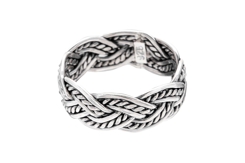 [WK-5116-2015-14 / 44] Ring Asgard aus Silber 925 – Wikinger Zopfring 8 mm Bandring nordisch (14 / 44)