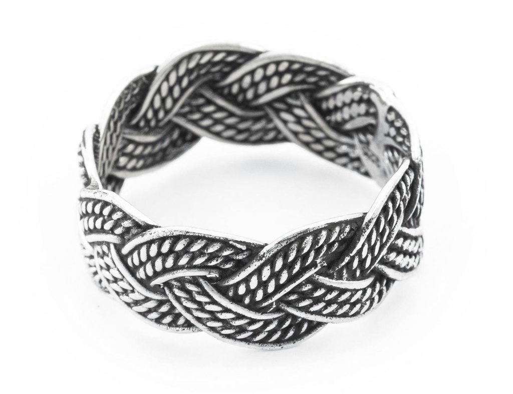 Ring Thorn aus Silber 925 – Wikinger Zopfring 9 mm Bandring nordisch