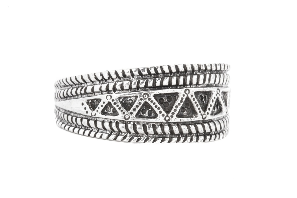 [WK-5128-2015-14 / 44] Ring Northern Light aus Silber 925 – Wikingerring mit Symbolband 9 mm (14 / 44)