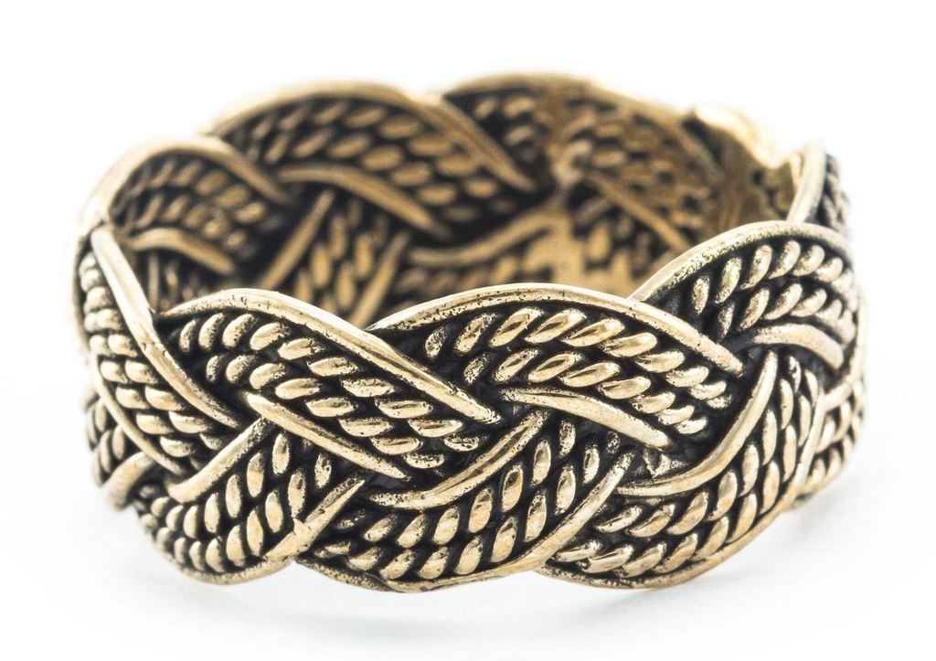 [WK-5151-2015-14 / 44] Wikinger Ring THORN aus Bronze – 9 mm Freundschaftsring mit traditionellem Zopfmuster (14 / 44)