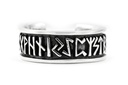 RUNAR Ring aus Silber – Offener Runenring mit Futhark Gravur 7 mm Wikingerstil