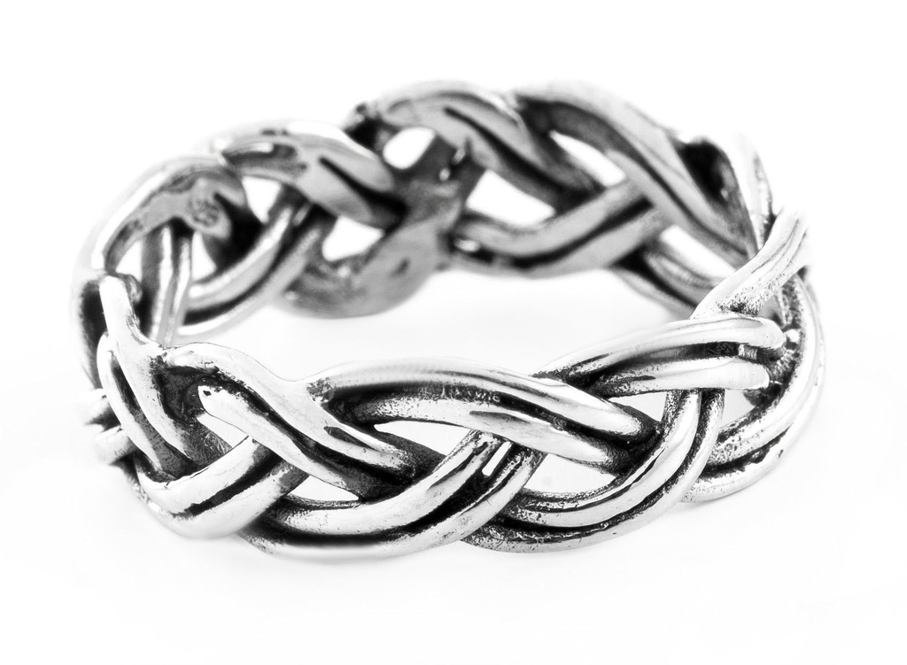 [WK-5179-2015-14 / 44] Ring Skaru aus Silber 925 – Wikinger Bandring 8 mm im traditionellen Stil (14 / 44)