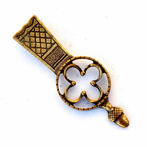 [WK-5355-2015-002] Spätmittelalter Riemenende 1.5 cm -Zubehör für mittelalterliche Gürtel für Reenactment und LARP (silberfarben)