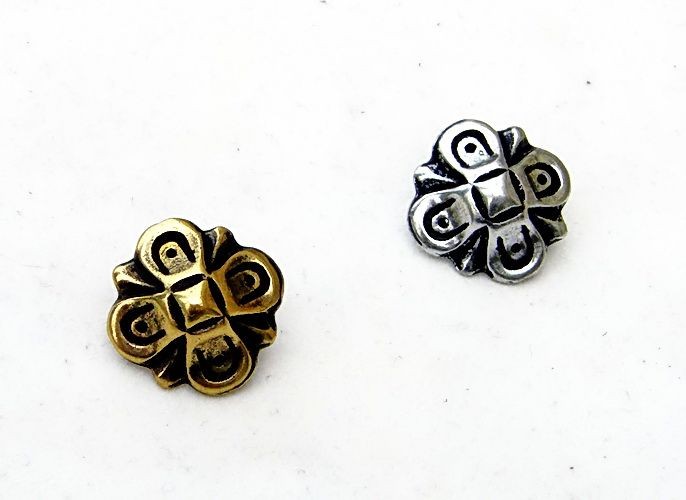 [WK-5390-2015-001] XS Renaissance Zierniete Oktogon -Zubehör für Gürtel und Lederarbeiten für Reenactment und LARP (Bronzefarben)