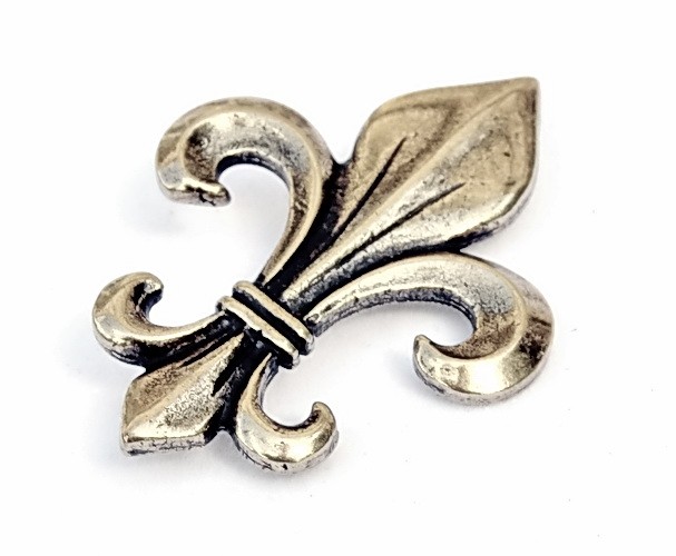 [WK-5406-2015-001] S Zierniete Mittelalter Lilie -Zubehör für Gürtel und Lederarbeiten für Reenactment und LARP (Bronzefarben)