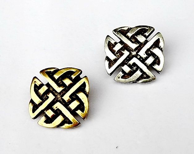 [WK-5411-2015-001] M Zierniete Keltisch Quadrat -Zubehör für Gürtel und Lederarbeiten für Reenactment und LARP (Bronzefarben)