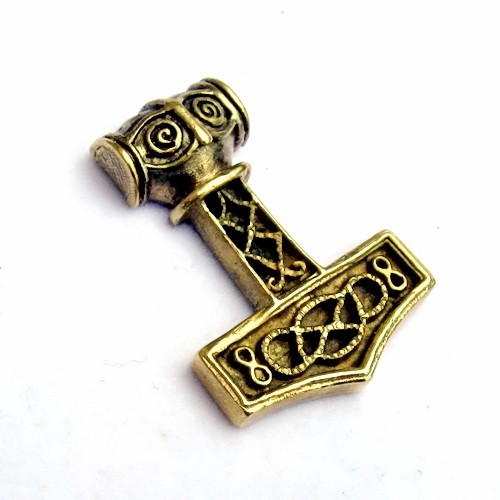 [08 Wi-1 Thor.me] Thorshammer-Zierniete (M) – Replik nach dem Fund von Ödeshög aus der Wikingerzeit (bronze)