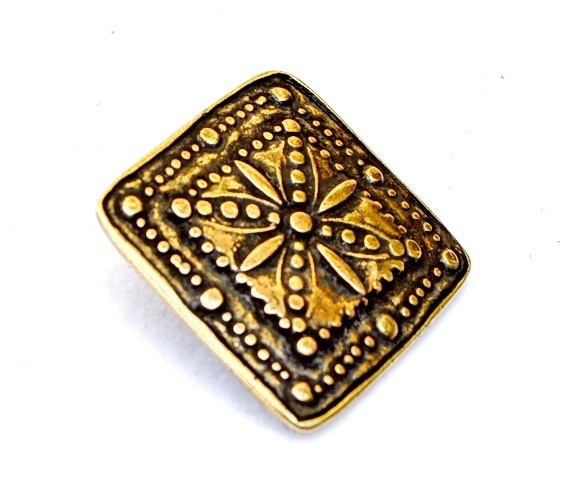 [WK-5418-2015-Bronzefarben] L Mittelalter Zierniete Viereck -Zubehör für Gürtel und Lederarbeiten für Reenactment und LARP (Bronzefarben)