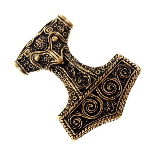 [WK-5429-2015-Bronzefarben] Thorshammer-Beschlag / XXL – Replik des Schonenhammers aus der Wikingerzeit (bronze)