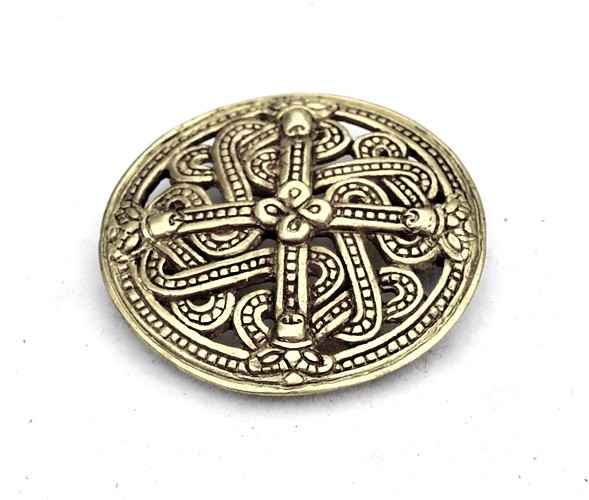 [WK-5430-2015-Bronzefarben] Wikinger-Zierniete Finnland / XXL – Replik im Borrestil nach finnischem Originalfund des 10. Jahrhunderts (bronze)