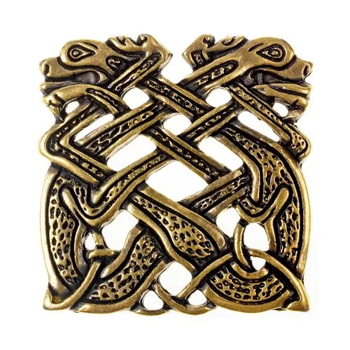 XXL Beschlag Keltische Hunde -Zubehör für Gürtel und Lederarbeiten für Reenactment und LARP