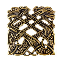 XXL Beschlag Keltische Hunde -Zubehör für Gürtel und Lederarbeiten für Reenactment und LARP