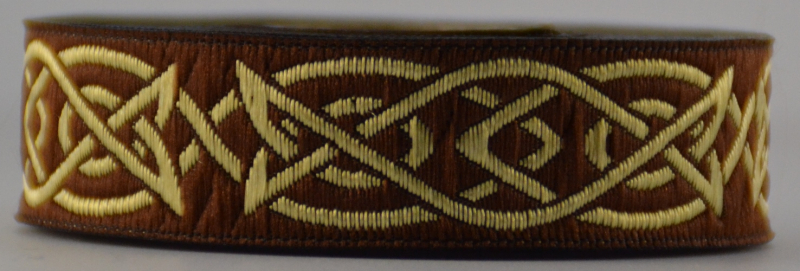[19115-brn] Borte Keltisch 4 in Braun-Gold, 19 mm- Webborte zur Verzierung mittelalterlicher Kostüme und Larp Gewandungen
