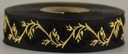 Borte Blumenranke in Schwarz-Gold, 19 mm- Webborte zur Verzierung mittelalterlicher Kostüme und Larp Gewandungen