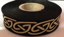 Borte Keltisch 2 in Schwarz-Gold, 19 mm- Webborte zur Verzierung mittelalterlicher Kostüme und Larp Gewandungen