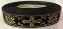 Borte Kreuze 2 in Schwarz-Gold, 19 mm- Webborte zur Verzierung mittelalterlicher Kostüme und Larp Gewandungen