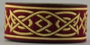 Borte Keltisch 4in Bordeaux-Gold, 33 mm- 10 m - Webborte zur Verzierung mittelalterlicher Kostüme und Larp Gewandungen