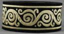 Borte Schnörkel 2 in Schwarz-Gold  33 mm- 10 m - Webborte zur Verzierung mittelalterlicher Kostüme und Larp Gewandungen